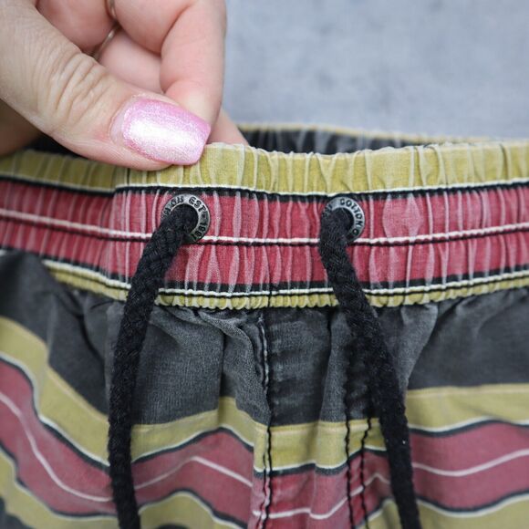 Cotton On Shorts Mens Multicolor Swim Short Elastic Waist Stripe Drawstring - Picture 7 of 15